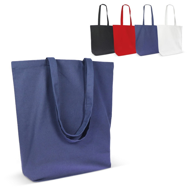Schoudertas biologisch katoen kleur lang 270g/m² 42x12x43 cm