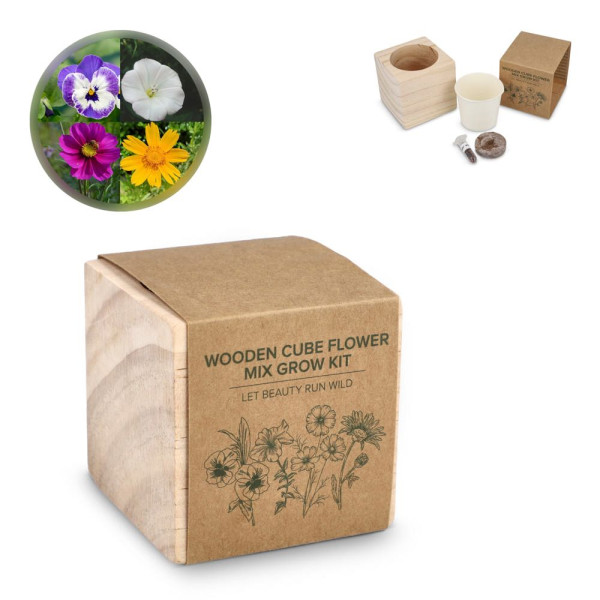 FSC Houten Plantenbak Set - Bloemenmix