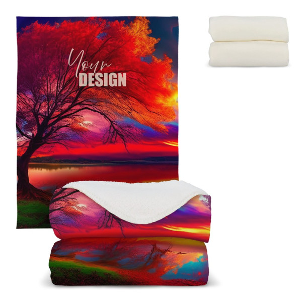 Sherpa fleece deken OEKO-TEX®  sublimatie 130 x 170 cm 510 g/m²